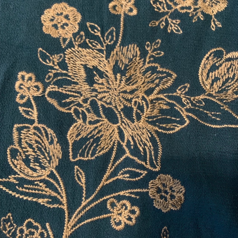 Blu Pepper cardigan with gold floral appliqué